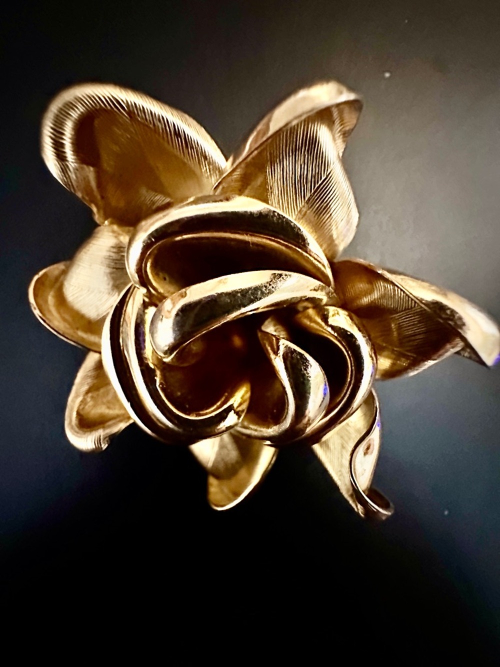 Grosse 1958  Dior vintage goldtone rose brooch.
